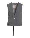 Jucca Woman Tailored Vest Grey Size 8 Cotton, Polyamide