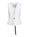 Jucca Woman Tailored Vest White Size 6 Cotton, Polyamide In Gray