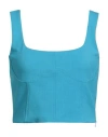 Jucca Woman Top Azure Size 6 Viscose, Polyester, Elastane In Blue