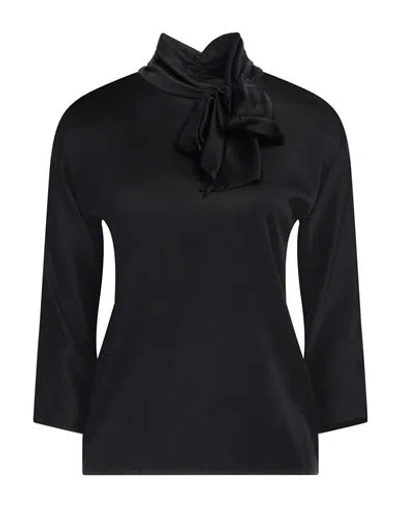 Jucca Woman Top Black Size 10 Silk, Elastane