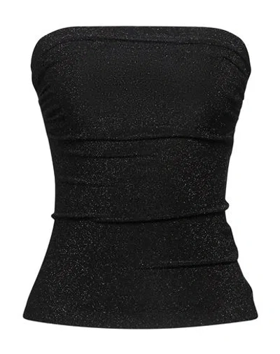 Jucca Woman Top Black Size 2 Viscose, Polyester, Polyamide, Elastane