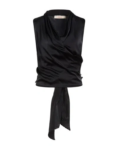 Jucca Woman Top Black Size 6 Silk, Elastane