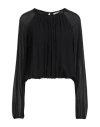 Jucca Woman Top Black Size 6 Viscose In Blue