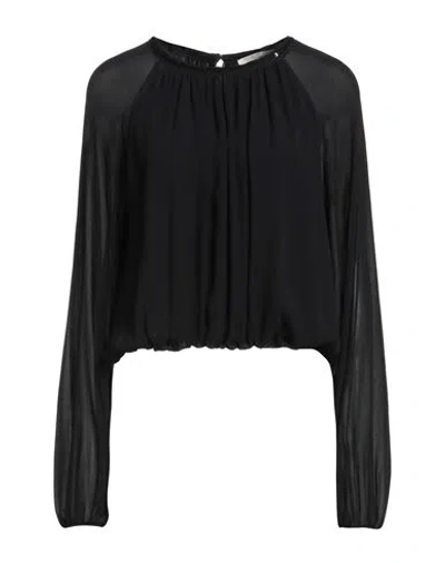 Jucca Woman Top Black Size 6 Viscose In Blue