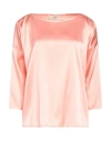 Jucca Woman Top Blush Size 8 Silk, Elastane In Pink