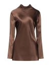 Jucca Woman Top Chocolate Brown Size 10 Silk, Elastane In Brown