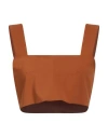 Jucca Woman Top Brown Size 8 Viscose, Elastane