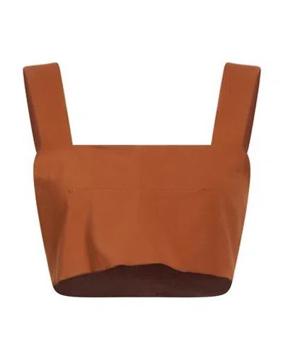 Jucca Woman Top Brown Size 8 Viscose, Elastane In Brown