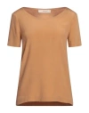 Jucca Woman Top Camel Size 4 Silk, Elastane In Beige