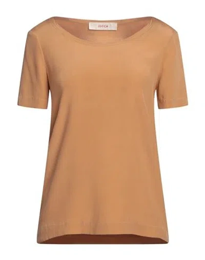 Jucca Woman Top Camel Size 4 Silk, Elastane In Beige