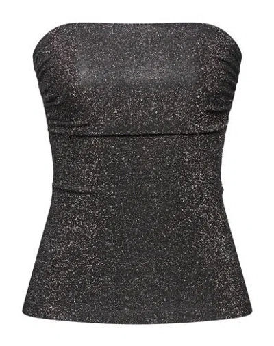 Jucca Woman Top Charcoal Size 4 Viscose, Polyester, Polyamide, Elastane In Gray