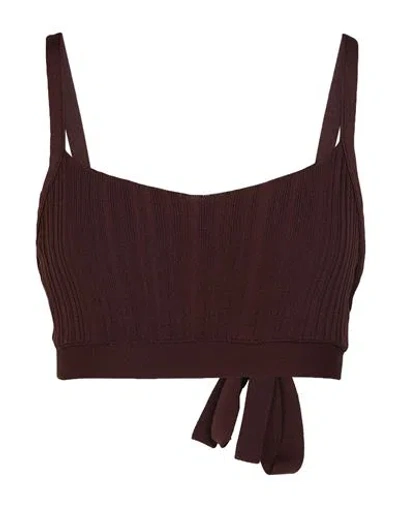 Jucca Woman Top Chocolate Brown Size L Viscose, Polyamide