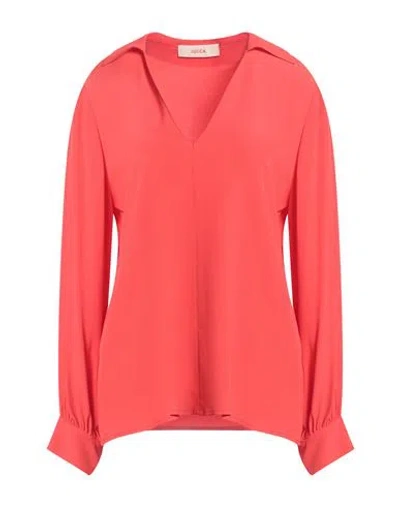 Jucca Woman Top Coral Size 10 Acetate, Silk In Red