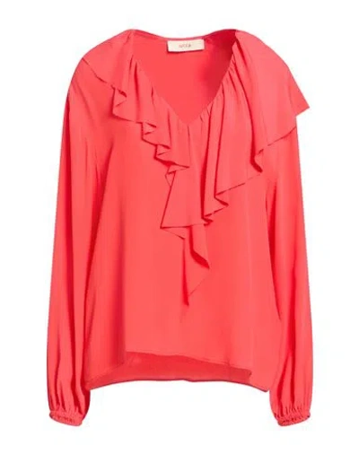 Jucca Woman Top Coral Size 6 Acetate, Silk In Red