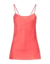 Jucca Woman Top Coral Size 8 Silk, Elastane In Red
