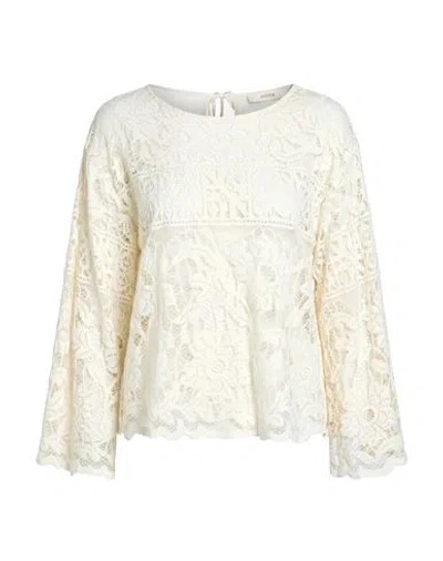 Jucca Woman Top Cream Size 10 Cotton, Polyamide In White