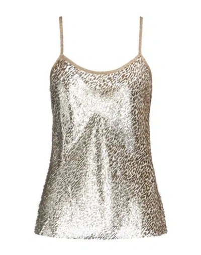 Jucca Woman Top Gold Size 10 Polyester, Silk