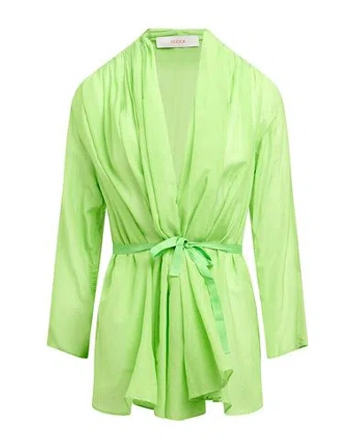 Jucca Woman Top Green Size 4 Cotton, Silk