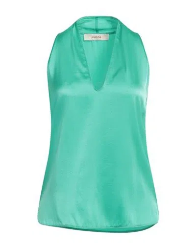 Jucca Woman Top Green Size 6 Viscose, Elastane