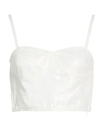 Jucca Woman Top Ivory Size 6 Cotton, Linen, Elastane In White