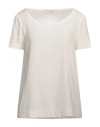 Jucca Woman Top Cream Size 2 Silk, Elastane In White