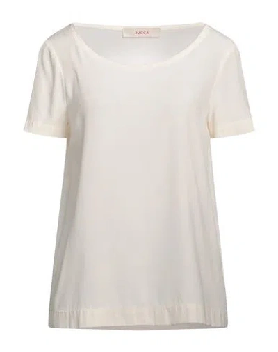 Jucca Woman Top Cream Size 2 Silk, Elastane In White
