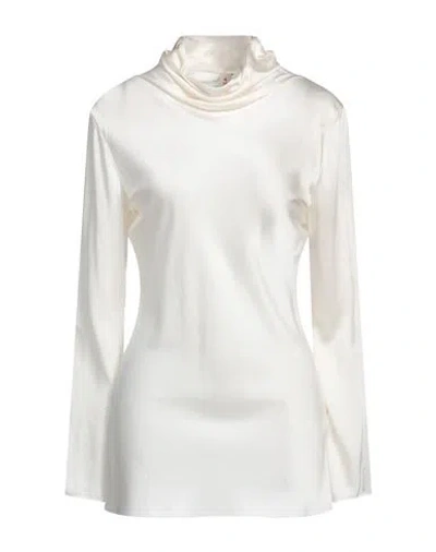 Jucca Woman Top Ivory Size 8 Silk, Elastane In White