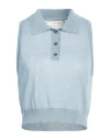 Jucca Woman Top Light Blue Size Xl Viscose, Polyamide, Polyester
