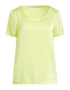 Jucca Woman Top Lime Green Size 10 Silk, Elastane In Green