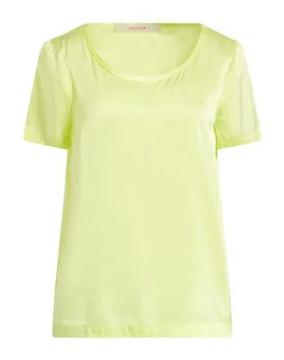 Jucca Woman Top Lime Green Size 10 Silk, Elastane