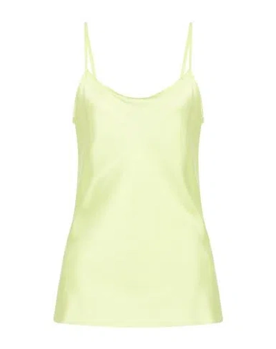 Jucca Woman Top Lime Green Size 6 Silk, Elastane
