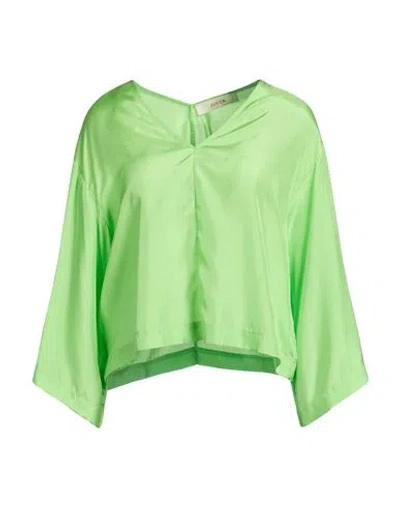 Jucca Woman Top Lime Green Size 8 Silk