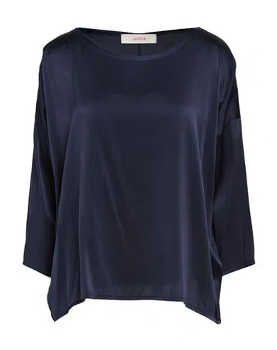Jucca Woman Top Midnight Blue Size 12 Silk, Elastane