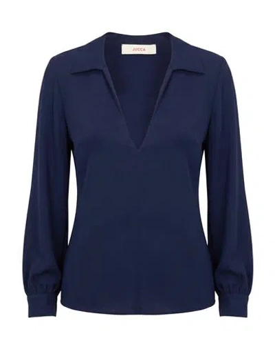 Jucca Woman Top Navy Size 10 Acetate, Silk