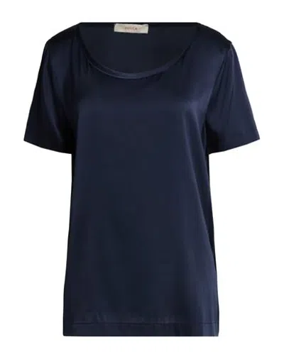 Jucca Woman Top Navy Size 10 Silk, Elastane