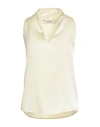 Jucca Woman Top Pastel Yellow Size 8 Silk, Elastane In Yellow