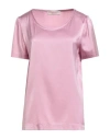 Jucca Woman Top Pink Size 10 Silk, Elastane
