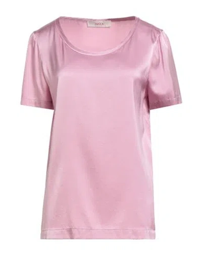 Jucca Woman Top Pink Size 10 Silk, Elastane