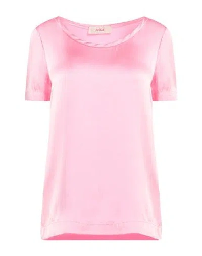Jucca Woman Top Pink Size 8 Silk, Elastane In Pink