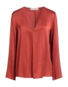 Jucca Woman Top Rust Size 12 Silk, Elastane In Red