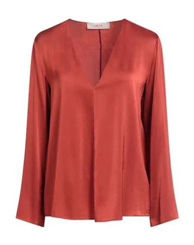 Jucca Woman Top Rust Size 12 Silk, Elastane In Red