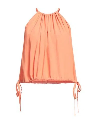 Jucca Woman Top Salmon Pink Size 6 Acetate, Silk