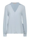 Jucca Woman Top Sky Blue Size 10 Acetate, Silk