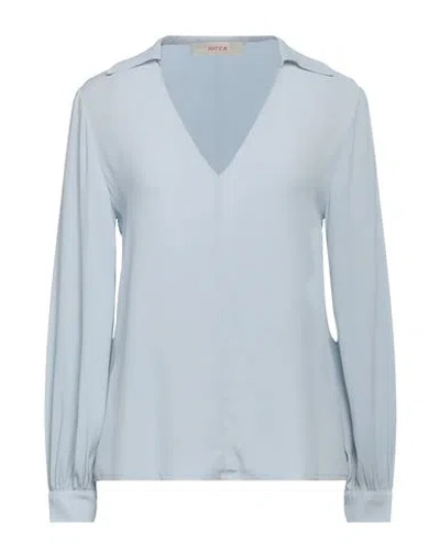 Jucca Woman Top Sky Blue Size 10 Acetate, Silk
