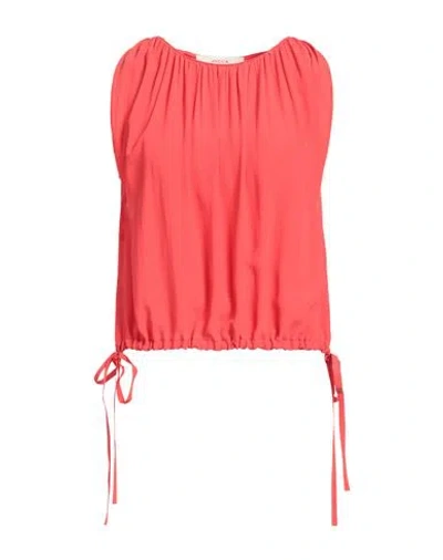 Jucca Woman Top Tomato Red Size 8 Acetate, Silk