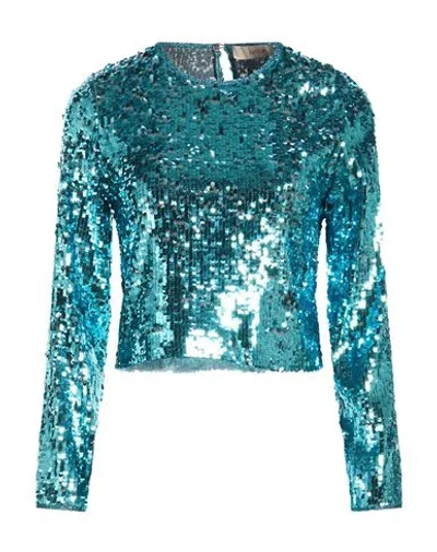 Jucca Woman Top Turquoise Size 6 Polyamide, Elastane In Blue
