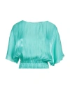 Jucca Woman Blouse Turquoise Size 8 Polyester In Blue