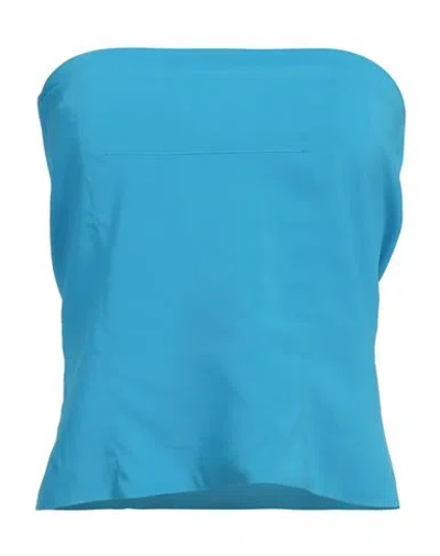 Jucca Woman Top Turquoise Size 8 Viscose, Elastane In Blue