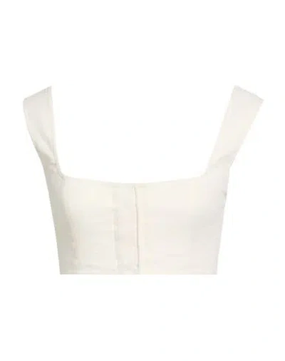Jucca Woman Top White Size 8 Linen, Viscose, Elastane