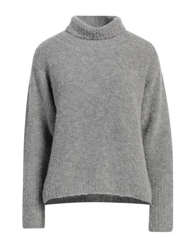 Jucca Woman Turtleneck Grey Size S Acrylic, Alpaca Wool, Polyamide, Wool In Gray